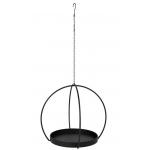 Eton Hanging Display Round Black 40x108 cm zwarte metalen plantenhanger met rond plateau